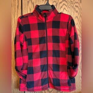 Women’s  Red and Black Buffalo Plaid Checkered Jacket- Light Fleece
Size Large